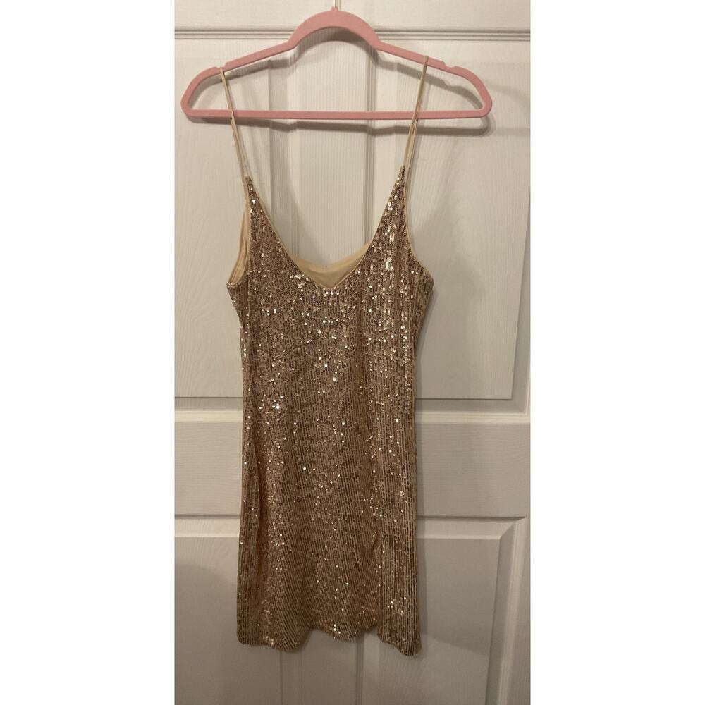 Dress Forum Los Angeles Gold Sequin Fearless Era Mini Dress, S - Picture 5 of 6